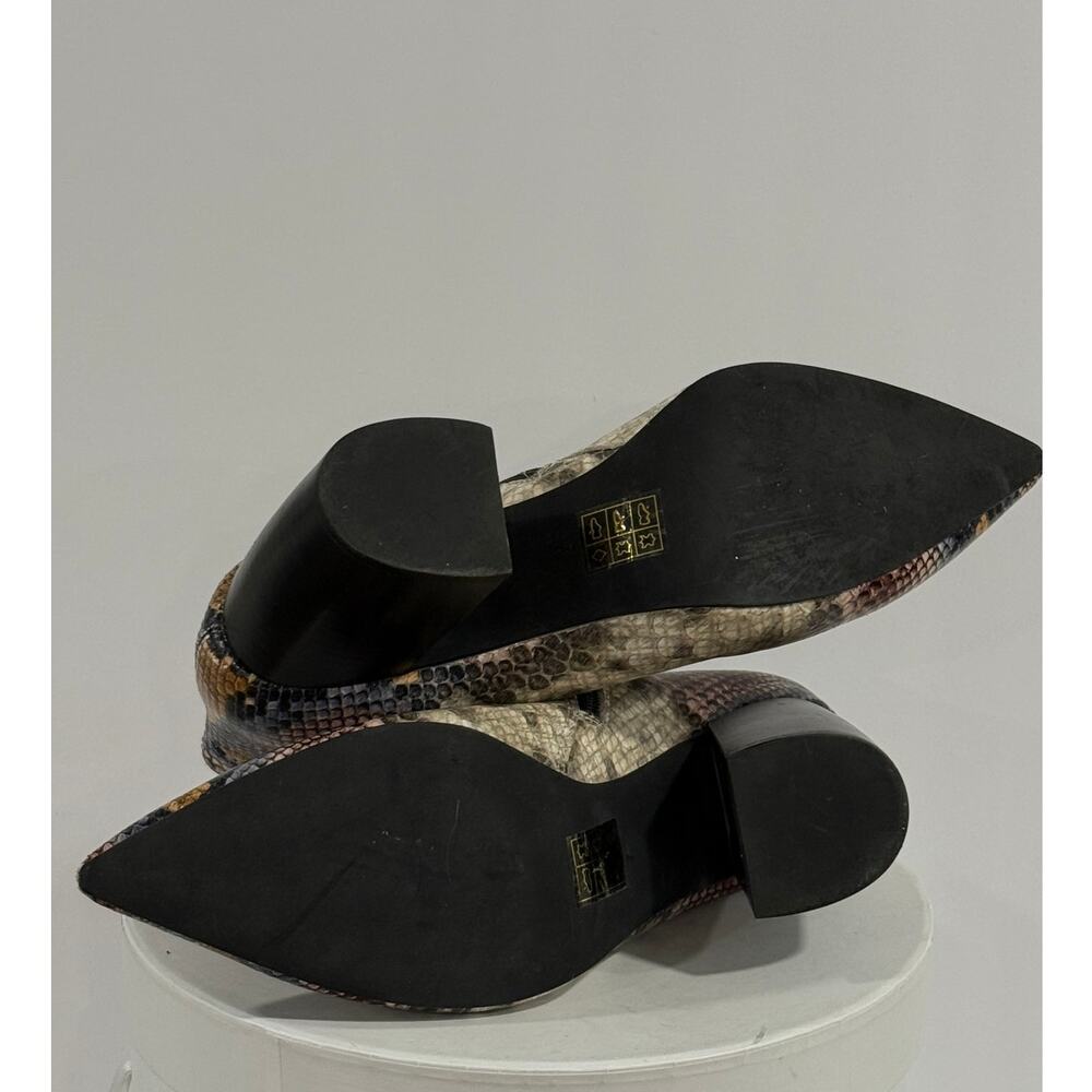 Jeffrey Campbell Kiani Snake Print Western Pointed Toe Sculptural Heel Booties 7 - Picture 5 of 9